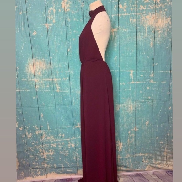 Show Me Your MuMu Burgundy Halter Maxi Dress - Picture 4 of 4